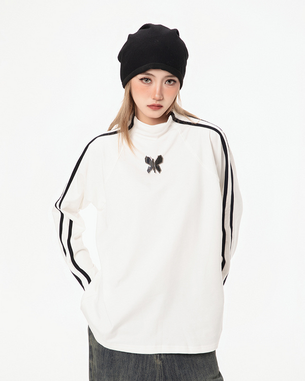 Butterfly Turtleneck Sweatshirt