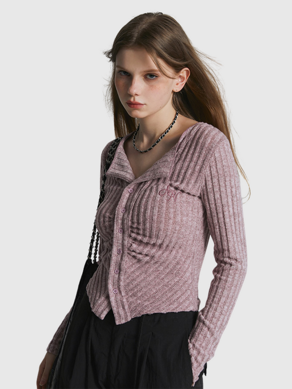 Cotton Pleated Long Sleeve T-Shirt