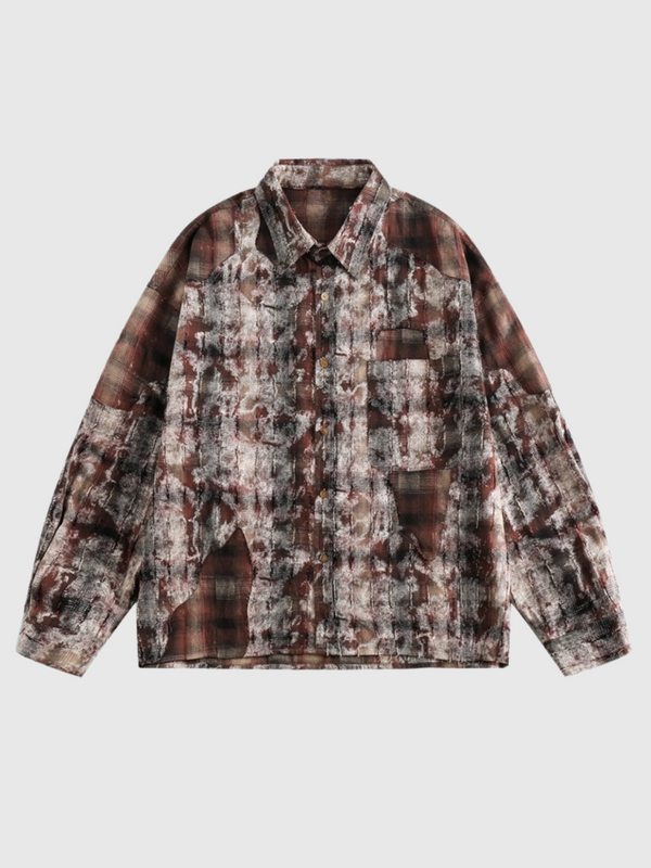 Reversible Hollow Out Patchwork Shirt