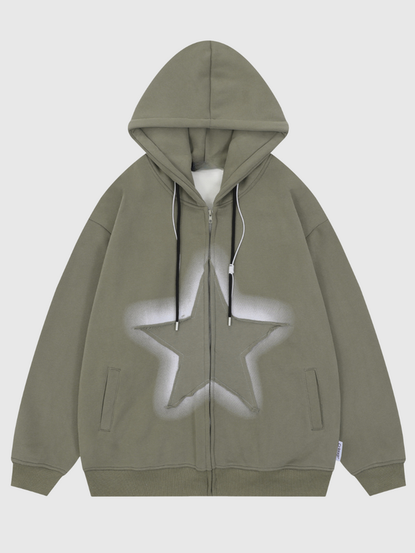 Star Graffiti Brushed Hoodie