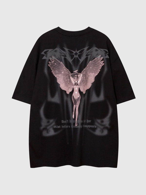 Winged Angel Pattern T-Shirt